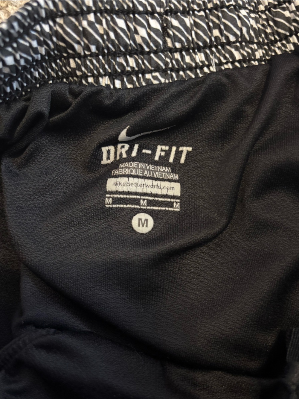 Nike Black and White Patterned Women's Athletic Shorts - Picture 3 of 3